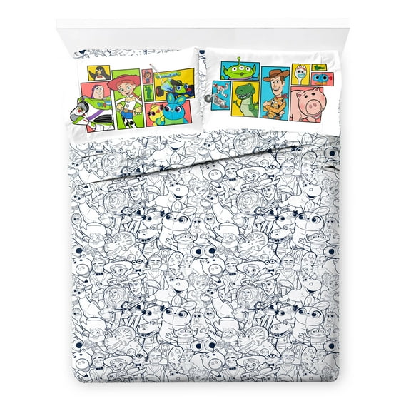 Toy Story You've Got a Friend 4-Piece Full Sheet Set, Polyester, White, Disney