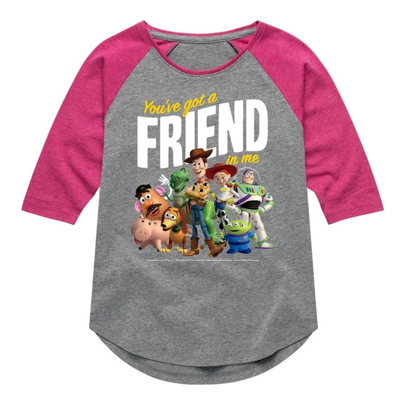 Toy Story - You've Got a Friend In Me - Toddler And Youth Girls Raglan Graphic T-Shirt