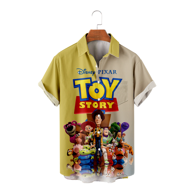 Toy Story theme Shirt Soft Front Buttons Tee Tops for adult&amp;kid 