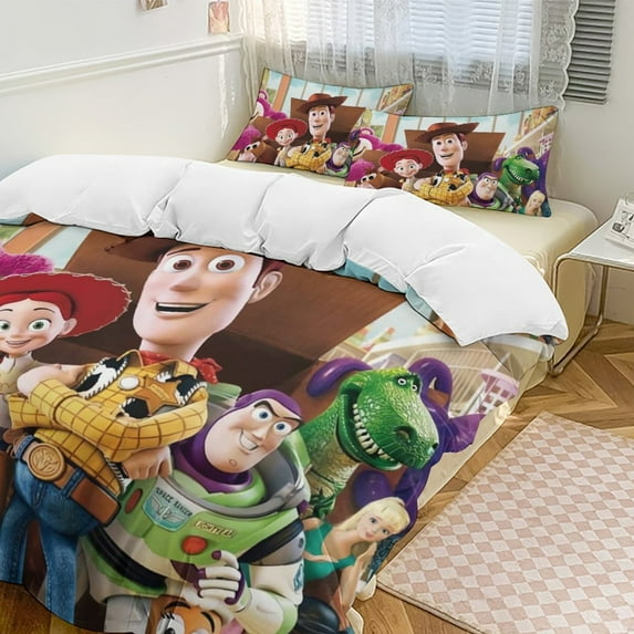 Toy StoryCartoon Collection 3-Piece Comforter Set, Personalized Bedding Decor for Kids And Teens (102"x90"+ 20 X 30in)