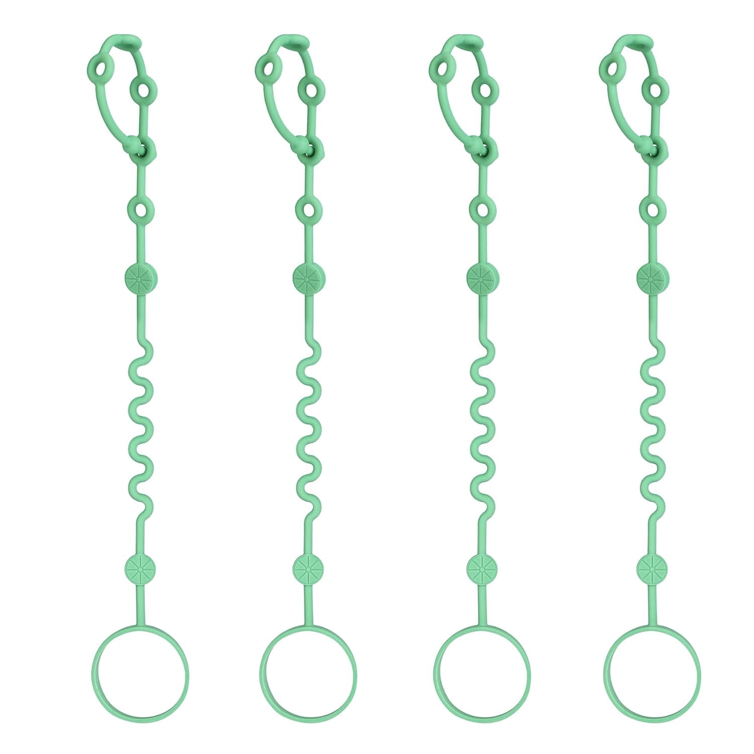 6-Pack Silicone Toy Straps For Baby - Adjustable Pacifier Clips, High Chair & Stroller Safety Leash