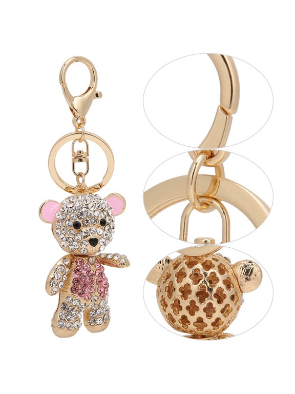 Toy Stuffing Bear Keychain Decorative Key Chain, Lovely Key, Rhinestone Key Chain, Lovely Bear Shape Key Chain for Men Women for Car Home Key Bag Charm