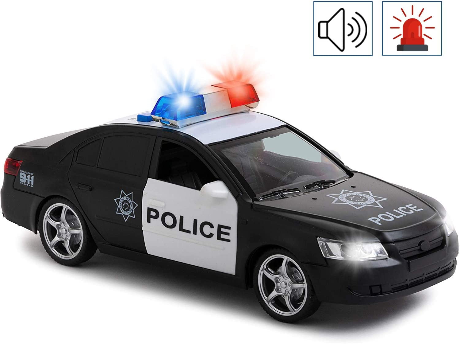 Toy To Enjoy Friction Powered Police Car with Light & Sounds