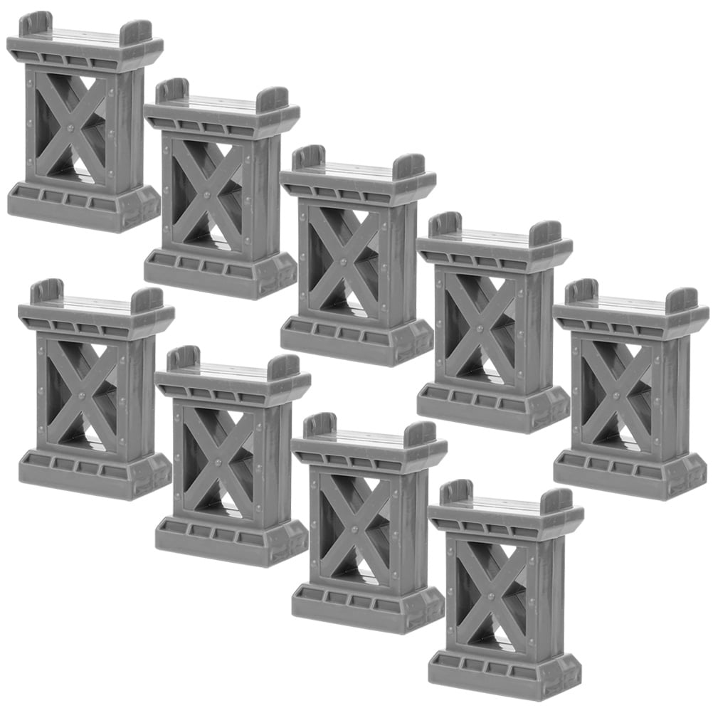 Bridge Riser Wooden Train Track 6-Piece Grey Train Bridge Support Risers - Multi ...
