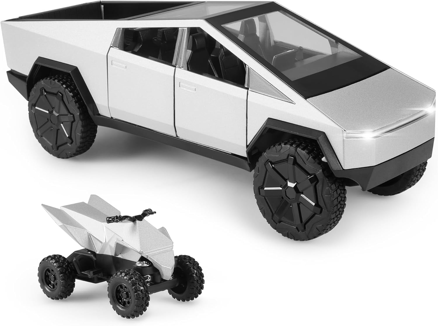 Toy Trucks 1/24 Diecast Cars Cybertruck Sliver Metal Toy Cars