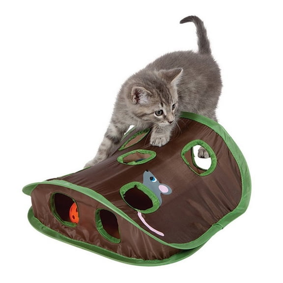 Toy Tunnel for Cat Hole Interactive Play and Intelligence Toy Platform Competition Title,One Size,Brown