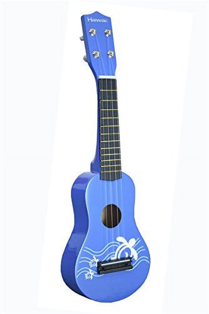 Toy Ukulele 4 string Hawaiian Theme Uke Guitar for Kids Blue