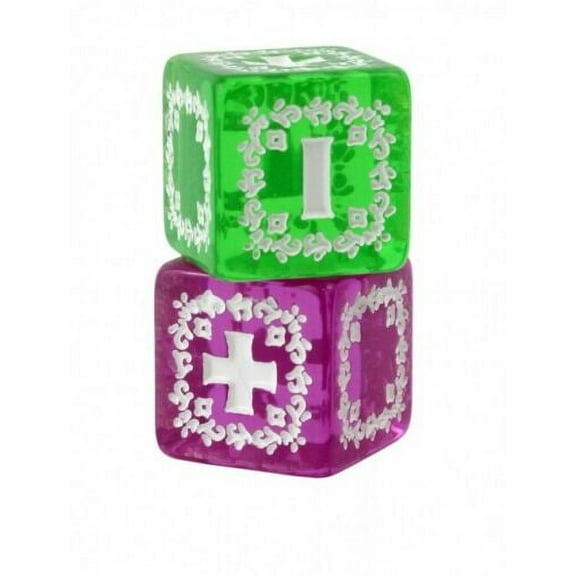 Toy Vault Fudge Dice (8-Piece Set); Role Playing Games Purple and Green RPG Customizable Dice