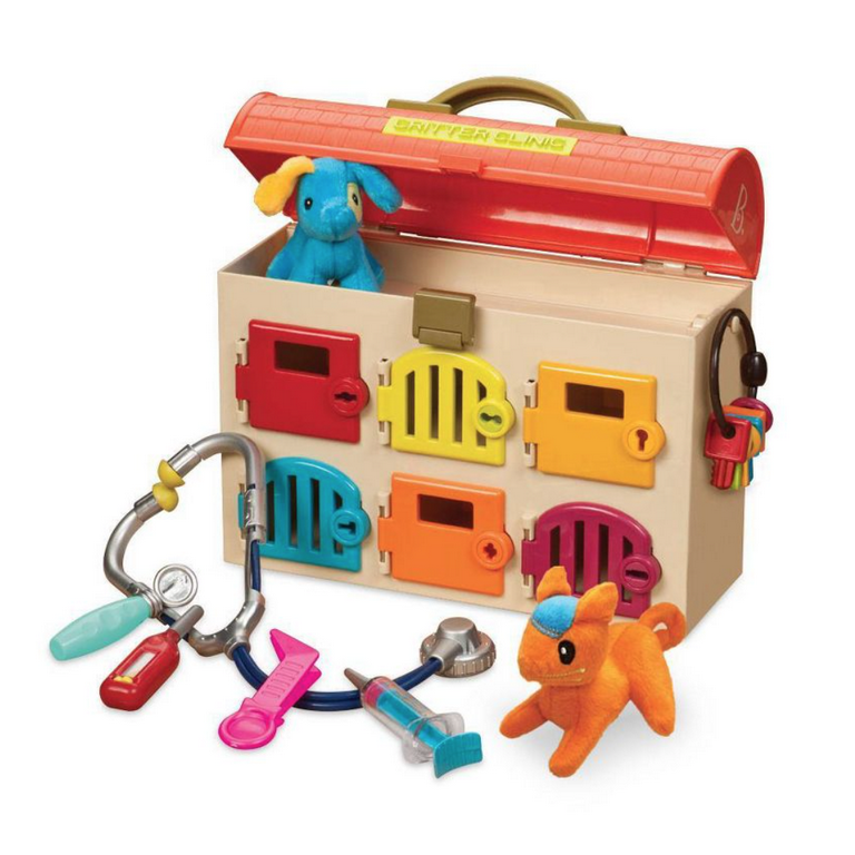 Kids Veterinary Playset Toy Vet Kit Critter Clinic Pet Play