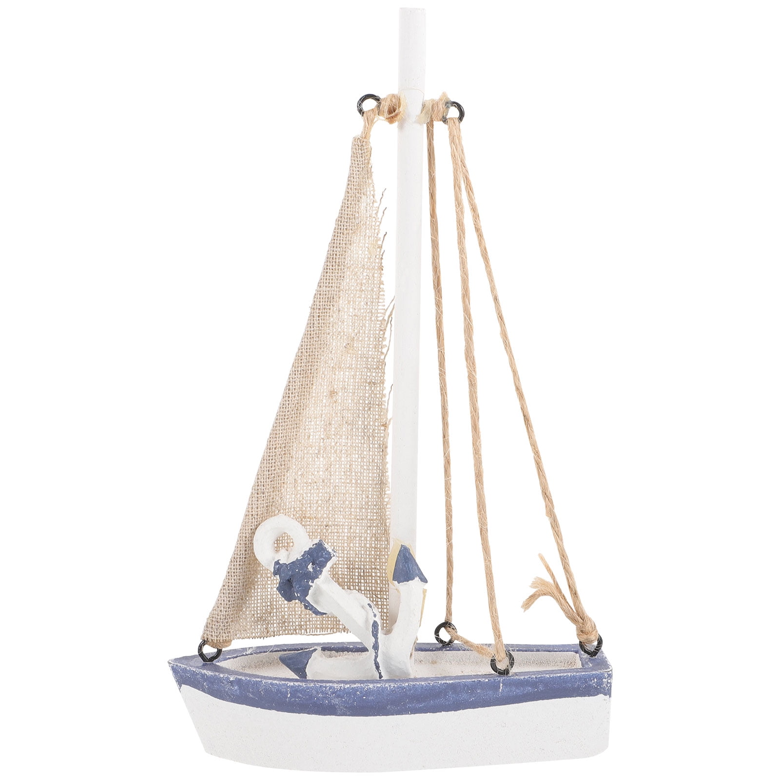 Toy Wooden Canvas Boat Mediterranean Sailboat Model Decoration