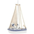 thumbnail image 1 of Toy Wooden Canvas Boat Mediterranean Sailboat Model Decoration, 1 of 8
