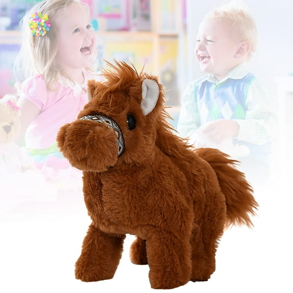 Toy for Kids Interactive Horse Companion with Animated Walking Motion Wagging Tail and Realistic Sounds for Young Children