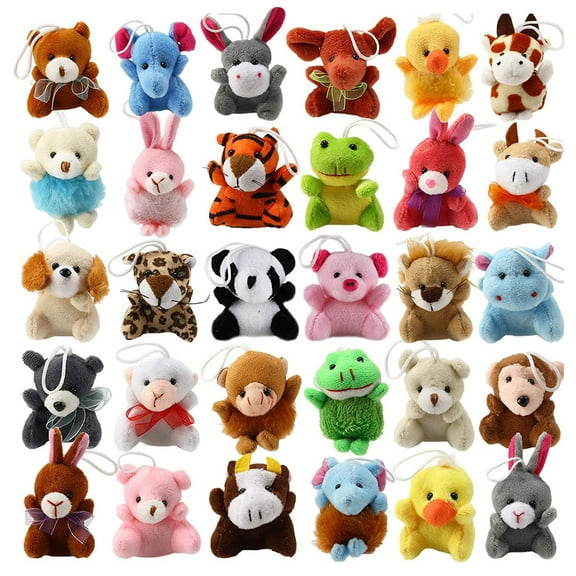 Adorable Miniature Animal Toy 30 Piece Set Small Figurines Keychain Decorations For Kids Preschool Learning