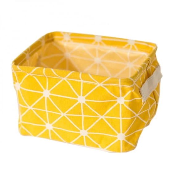 Toy storage Fabric Foldable Storage Basket Cotton and Hemp Desktop Storage Box Small Fresh Waterproof Storage Basket Storage Box