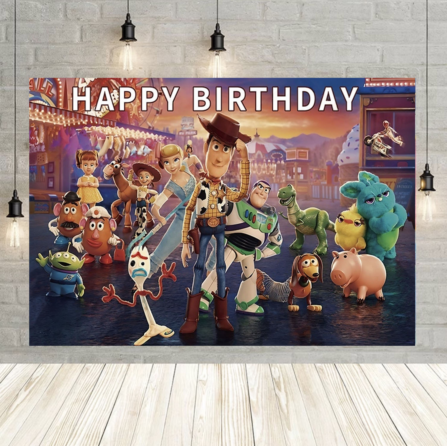 Toy themed birthday party backdrop, 60x40 inches. Suitable for party ...