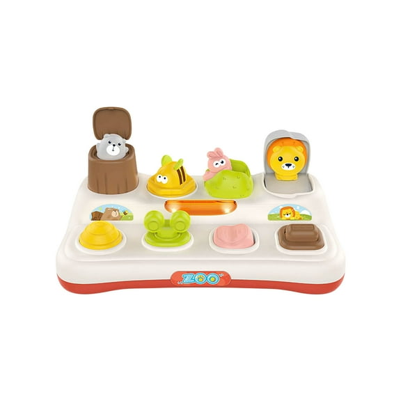 Toy with Lights & Sounds - Interactive Surprise Animal Game, Cause-Effect Learning Toy, Sensory Development Activity for 1+ Years