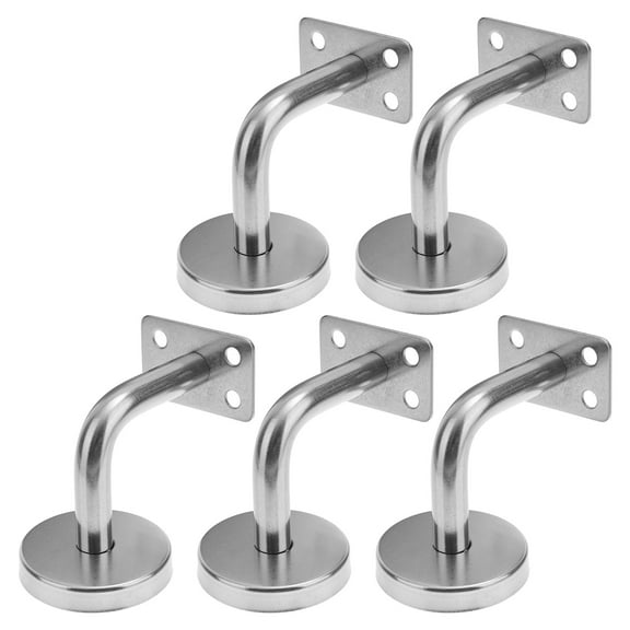 ToyKAKA 5Pcs Stainless Steel Bannister Support Brackets Plated Silver Easy Installation