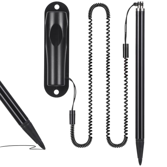 Nicehomfit Resistive Stylus Pen with Spring Tether and Pen Holder for Electronics Black