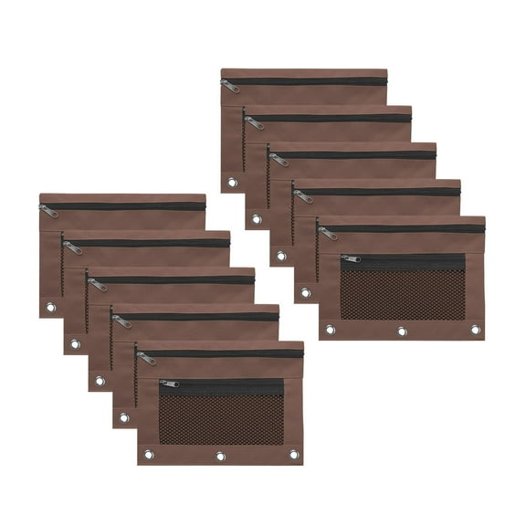 ToyKingdee 10pc Cloth Eyelet Binder B5 Office Storage File Bag With Three Holes And Zipper Pen Bag