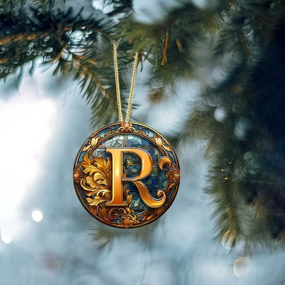 ToyKingdee 26 Letters Christmas Tree Decorations Pendant, Ceramic Christmas Initial Letters Ornaments, Xmas Alphabet Decorative Hanging Ornaments