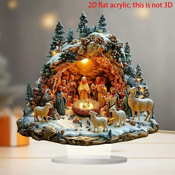 ToyKingdee 2D Acrylic Christmas Table Decorations,Carousel, Gingerbread Man, Reindeer, Santa Claus for Table Home Holiday Party Decoration