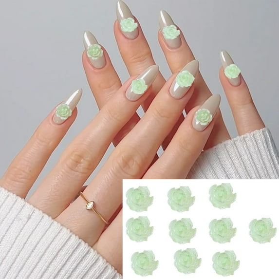 ToyKingdee 3D Flower Nail Charms - Colorful Resin Simulation Flowers for Nails & Nail Art