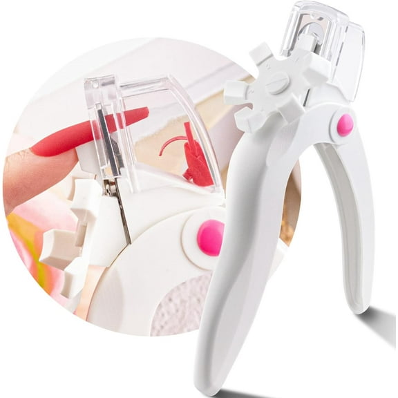 ToyKingdee Adjustable Acrylic Nail Clippers with Sizer and Catcher, Professional Dial Stainless Steel Blade Nail Tips Cutter, Artificial Fake Nail Trimmer, Manicure Tool