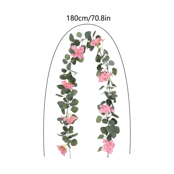 ToyKingdee Artificial Eucalyptus & Hydrangea Floral Garland, Lifelike Hanging Rattan for Wedding & Home Decor
