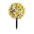 thumbnail image 1 of ToyKingdee Artificial Floral Topiary Ball with Stake, Faux Flower Sphere Plant Pick for Garden Yard and Holiday Decoration, 1 of 7