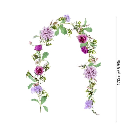ToyKingdee Artificial Rose Flower Garland, Decorative Floral Vine for Indoor and Outdoor Spring Home Decoration