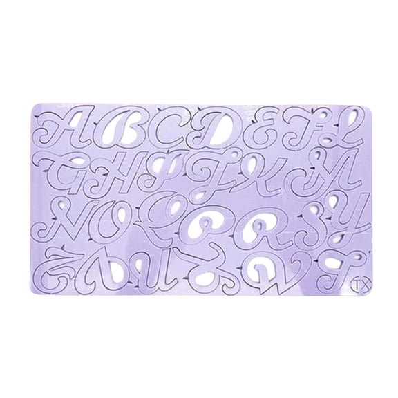 ToyKingdee Calligraphy Alphabet Cake Stencil, Food-Grade Flexible Letter Template for Baking, Cake Decorating Tool for Pastries, Cookies & Fudge