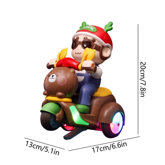 ToyKingdee Cartoon Character Stunt Scooter Toy with Lights and Music, Interactive Electric Vehicle for Kids' Playtime