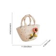 thumbnail image 1 of ToyKingdee Casual Woven Tote Bag with Embroidered Floral Accent, Lightweight Handbag for Daily Use, 1 of 6