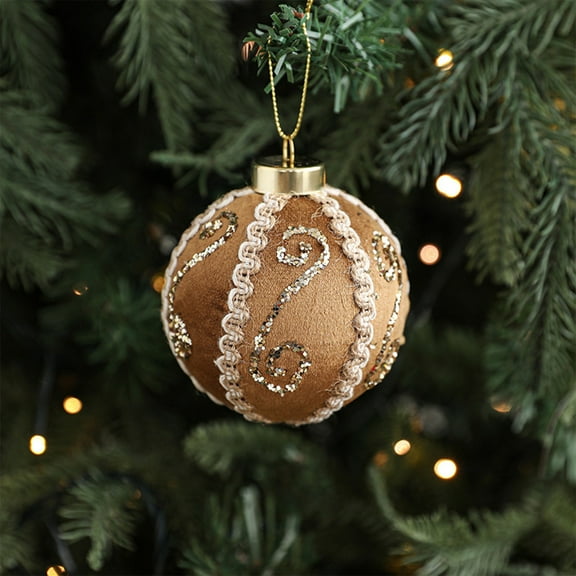 ToyKingdee Christmas Ball - Ivory Velvet Ornaments- Christmas Tree Decoration Christmas Ball Ornament Suitable for Xmas Ornament, Parties