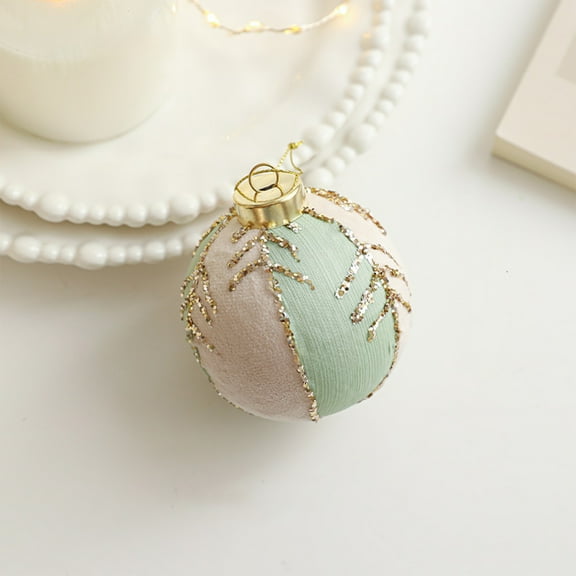 ToyKingdee Christmas Ball - Ivory Velvet Ornaments- Christmas Tree Decoration Christmas Ball Ornament Suitable for Xmas Ornament, Parties