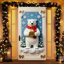 ToyKingdee Christmas Door Cover Door Banner Holiday Decoration Winter Wonderland Entryway Backdrop Indoor Outdoor Christmas Party Home Porch Wall Décor