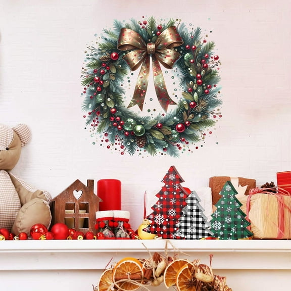 ToyKingdee Christmas Wall Decals Merry Christmas Wall Stickers Peel and Stick Removable for Bedroom Living Room Offices Home Decoration