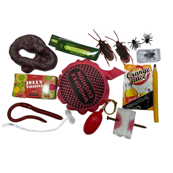 ToyKingdee Classic Prank Kit with Whoopee Cushion & Fake Insects, Hilarious Gag Gift Set for Parties & Family Fun