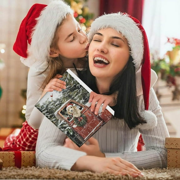 ToyKingdee Coffee Dog Advents Calendars, Dog Lovers Advents Calendars, 24 Days Christmas Countdown Calendar with 2D Acrylic Puppy Pendant, Funny Coffee Dogs Hanging Decoration