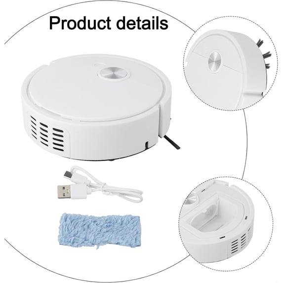 ToyKingdee Compact Automatic Robotic Vacuum Cleaner, Smart Floor Sweeper for Home and Pet Hair Cleaning
