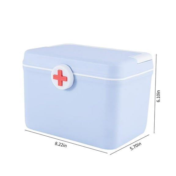 ToyKingdee Compact Portable First Aid Medicine Box, Sealed Medical Storage Organizer for Home, Travel and Outdoor Emergencies