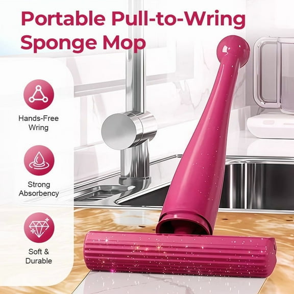 ToyKingdee Compressed Cellulose Sponge Mop for Wood, Ceramic Tiles and Other Flat and Smooth Floors