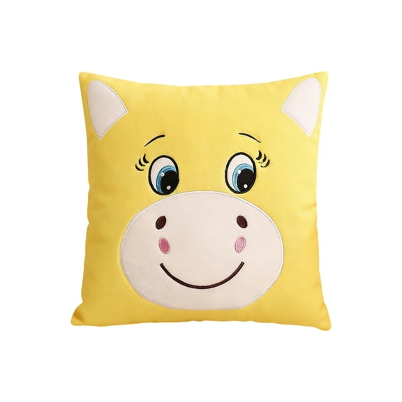ToyKingdee Crying Horse Cartoon Plush Pillow Cover, Flocked Cute Pet Animal Decorative Pillowcase
