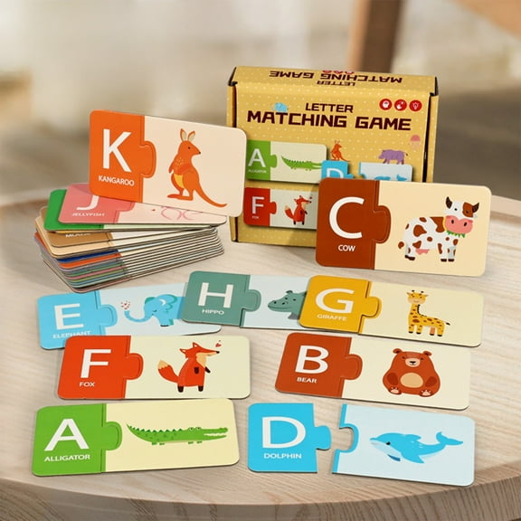 ToyKingdee Custom Number Alphabet Matching Games Animal Jigsaw Puzzles Learning Board Games Memory Educational Toys