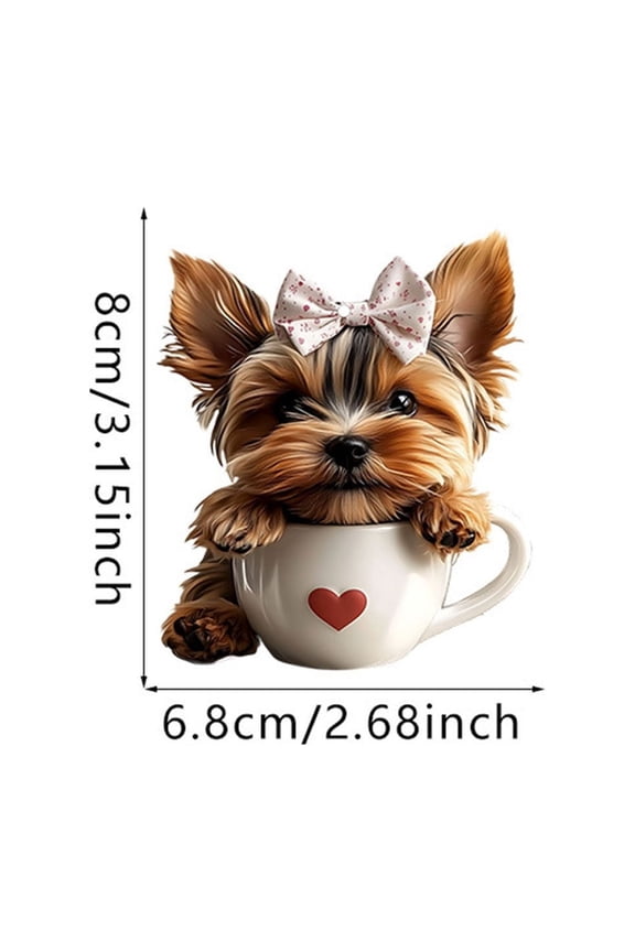 Cute Cat in Teacup Acrylic Keychain, Playful Car Mirror and Backpack Pendant