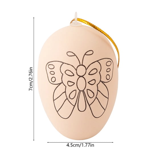 ToyKingdee DIY Paintable Easter Egg Ornament with Butterfly Design, Creative Craft Kit for Kids, Spring Holiday Decorations