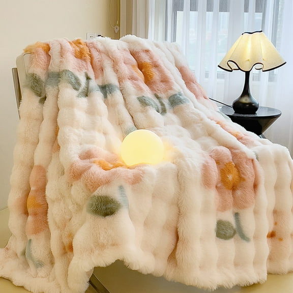 ToyKingdee Decorative Extra Soft Fuzzy Faux Fur Throw Blanket,Solid Reversible Long Hair Shaggy Blanket,Fluffy Cozy Plush Comfy Microfiber Fleece Blankets