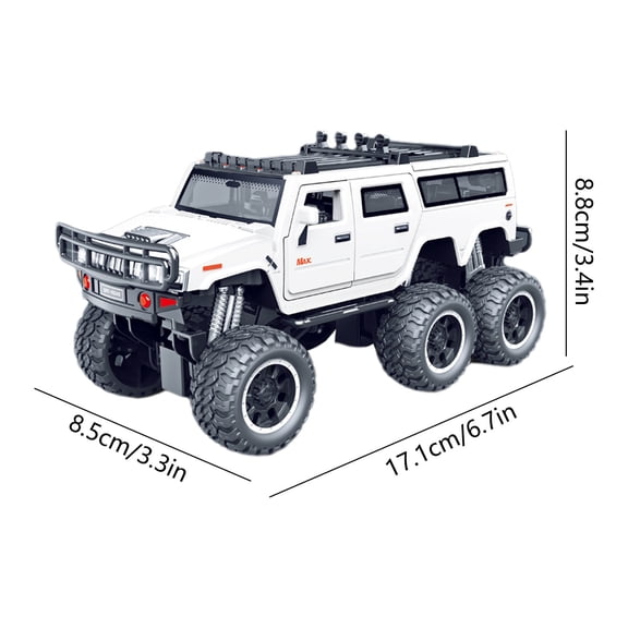 ToyKingdee Diecast 6-Wheel Off-Road Monster Truck Toy, Interactive Vehicle with Opening Doors for Kids' Imaginative Play