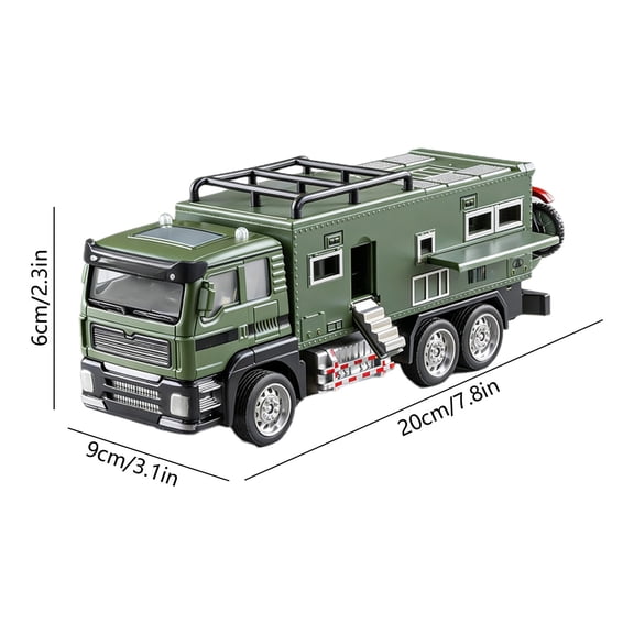 ToyKingdee Diecast Adventure RV Truck Toy, Interactive Camper Vehicle with Fold-Out Features for Kids' Imaginative Travel Play