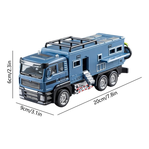 ToyKingdee Diecast Adventure RV Truck Toy, Interactive Camper Vehicle with Fold-Out Features for Kids' Imaginative Travel Play